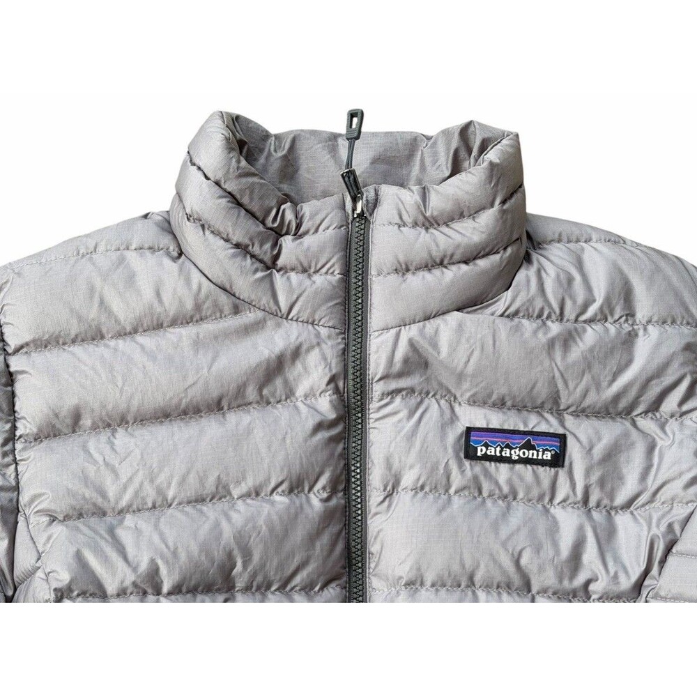 Patagonia Goose Down Sweater Puffer Jacket Womens Small Light Gray Lightweight - Picture 2 of 10